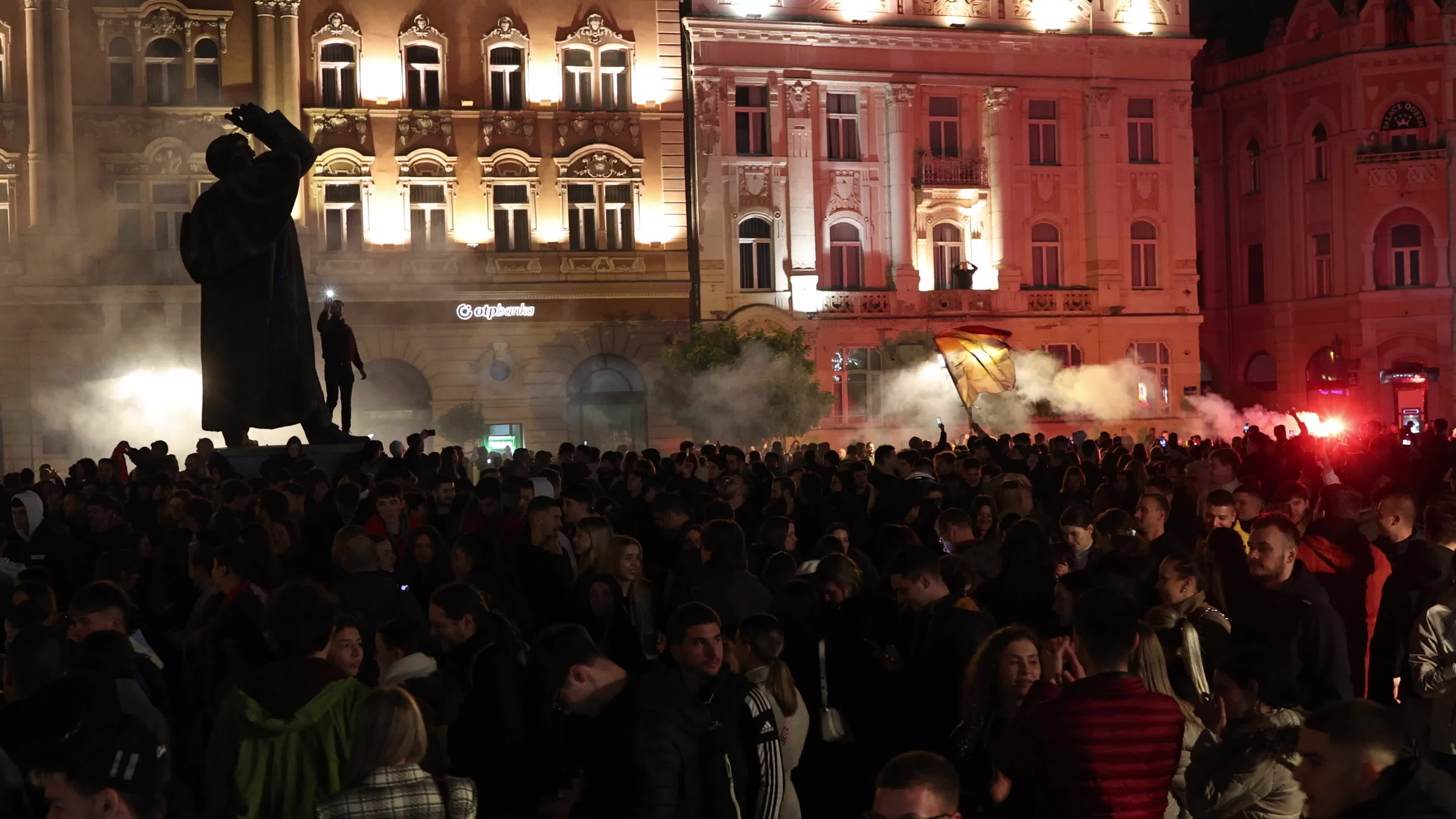 Celebration of Student List No. 3’s Victory in Serbian Parliamentary Elections in Novi Sad, Serbia