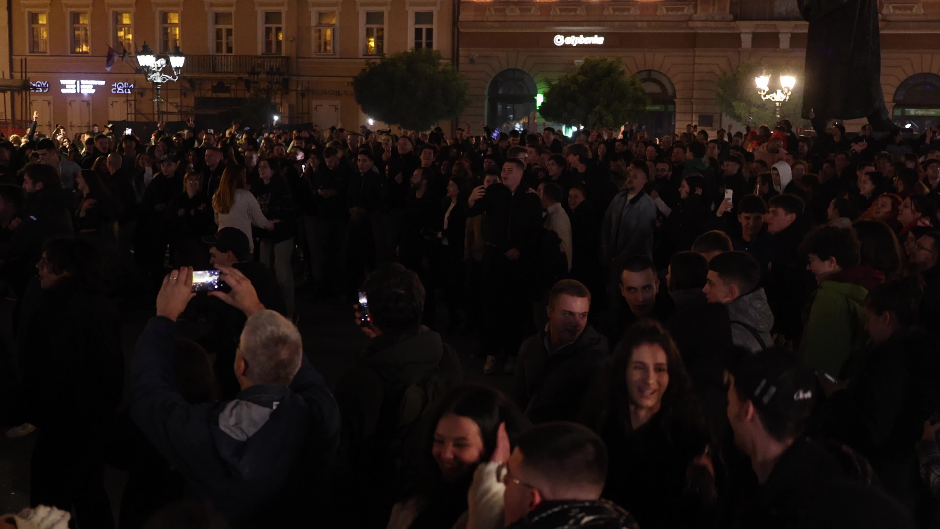 Celebration of Student List No. 3’s Victory in Serbian Parliamentary Elections in Novi Sad, Serbia