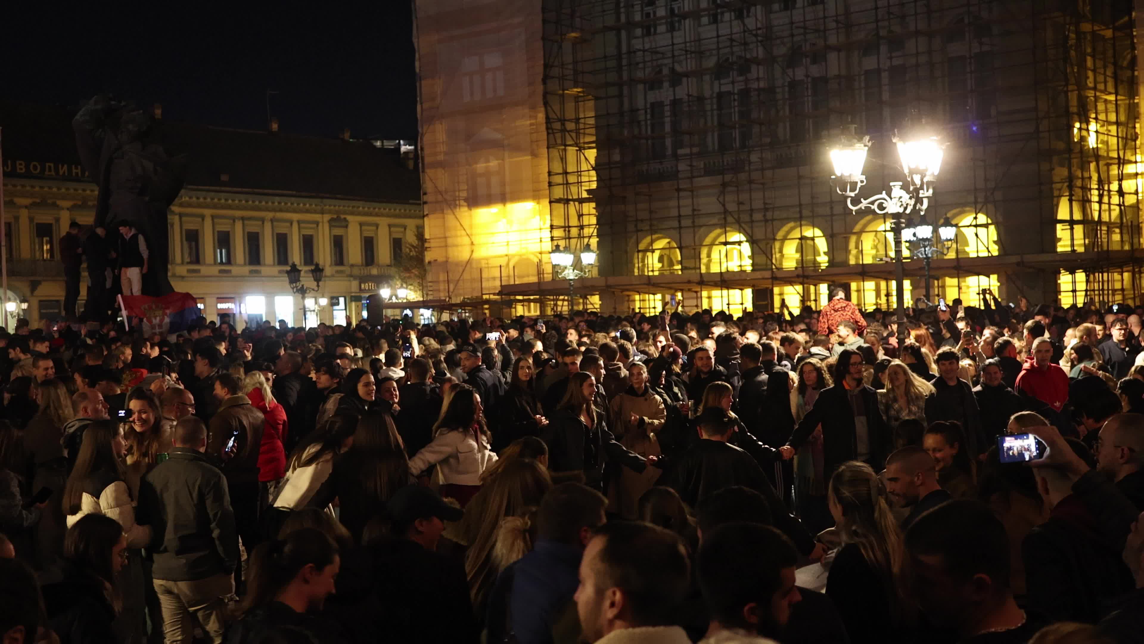 Celebration of Student List No. 3’s Victory in Serbian Parliamentary Elections in Novi Sad, Serbia