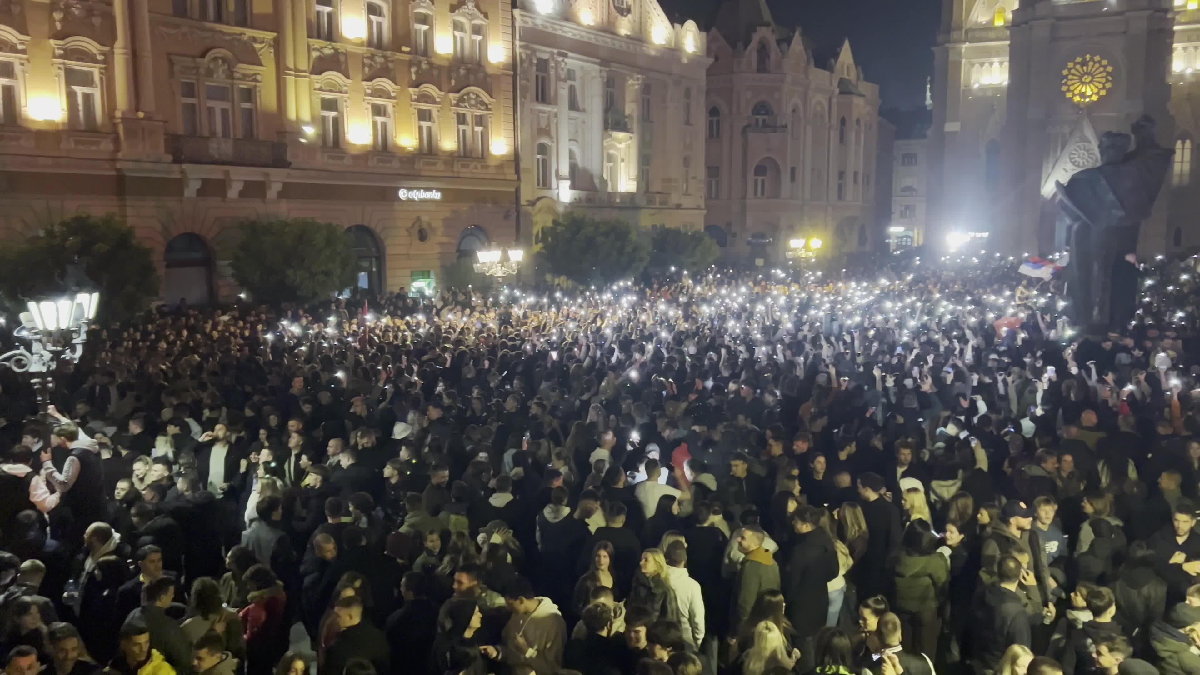 Celebration of Student List No. 3’s Victory in Serbian Parliamentary Elections in Novi Sad, Serbia