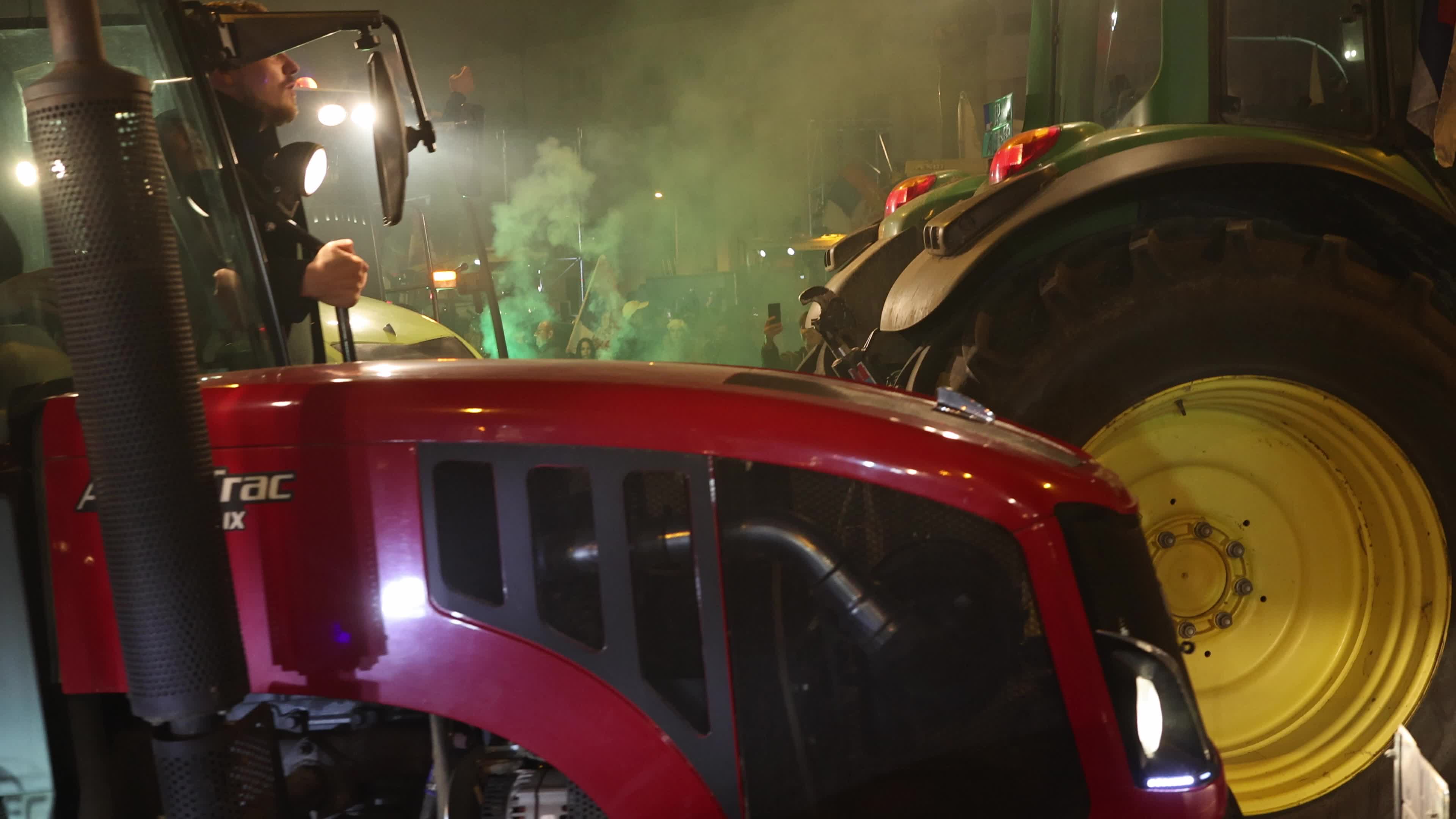 Tractors During Election Victory Celebrations in Novi Sad, Serbia