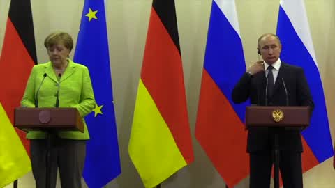 Russia's President Putin Meets With German Chancellor Merkel