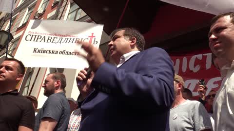Ex-Georgian president rally to register his political party in Kiev