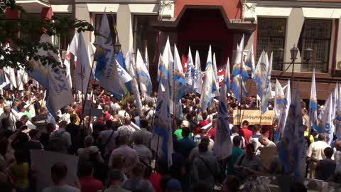Ex-Georgian president rally to register his political party in Kiev