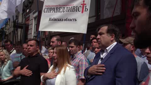 Ex-Georgian president rally to register his political party