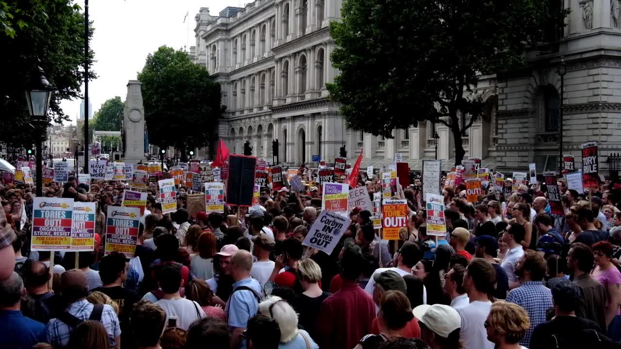     Protestors Hold Anti-May Demonstration In Whitehall