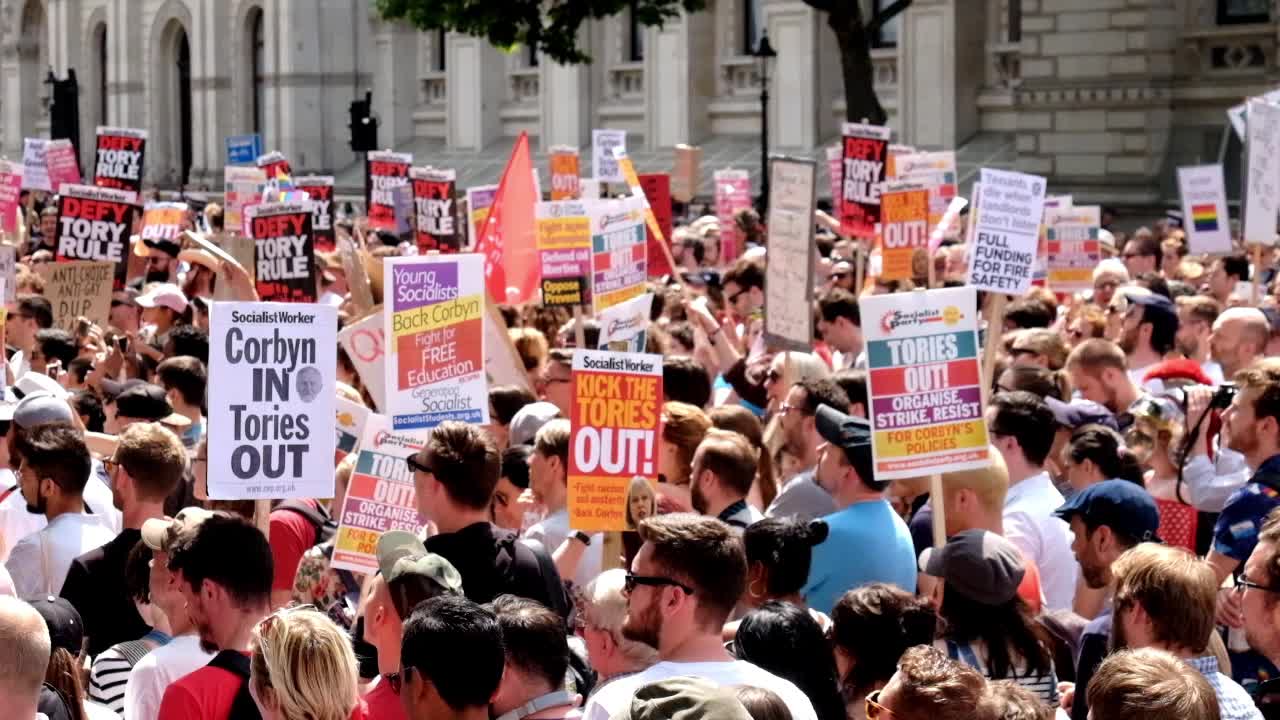     Protestors Hold Anti-May Demonstration In Whitehall
