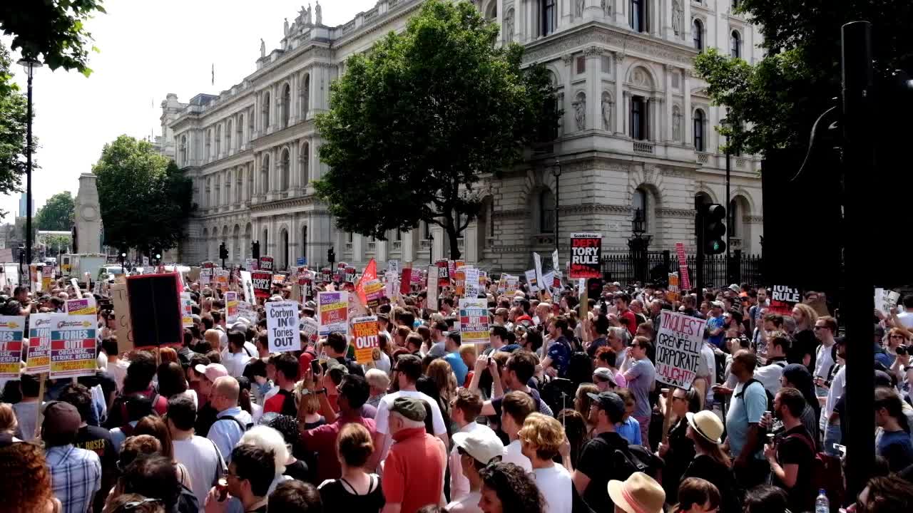     Protestors Hold Anti-May Demonstration In Whitehall