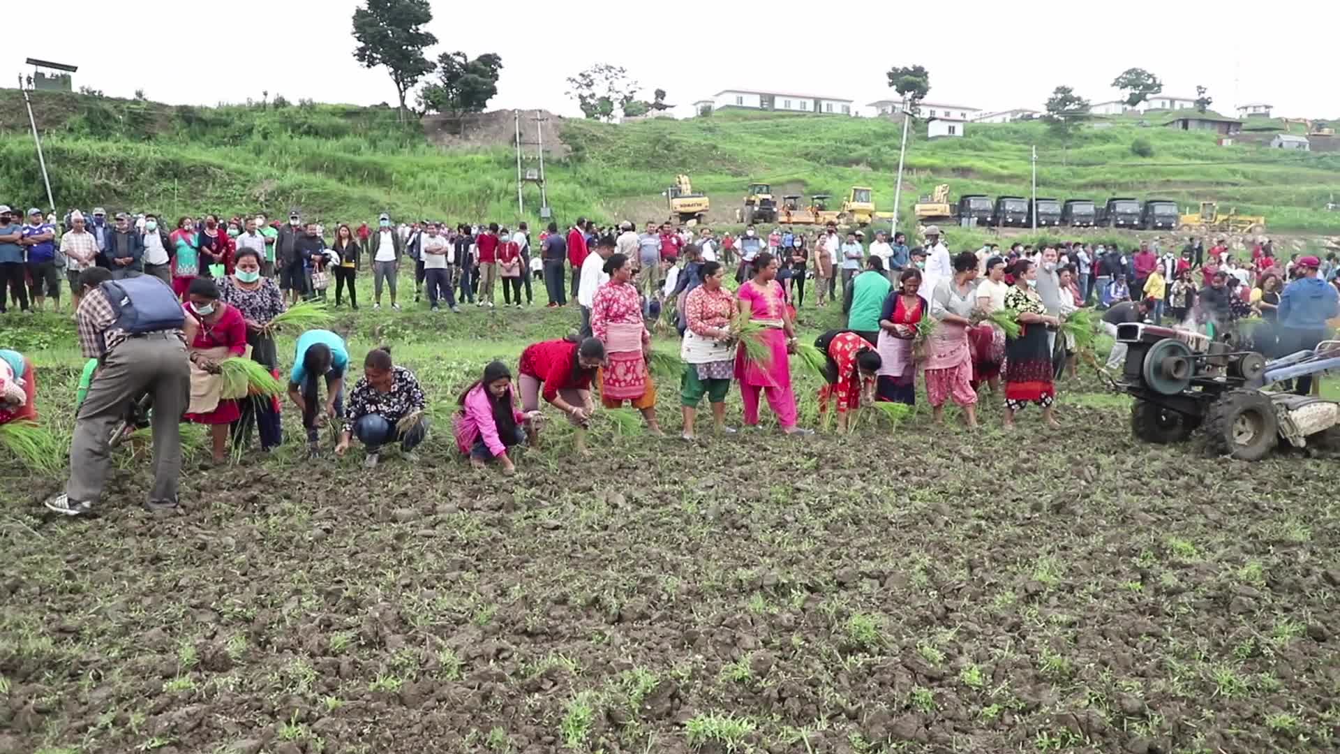 Local farmers carry out anti government protest for their land in Nepal
