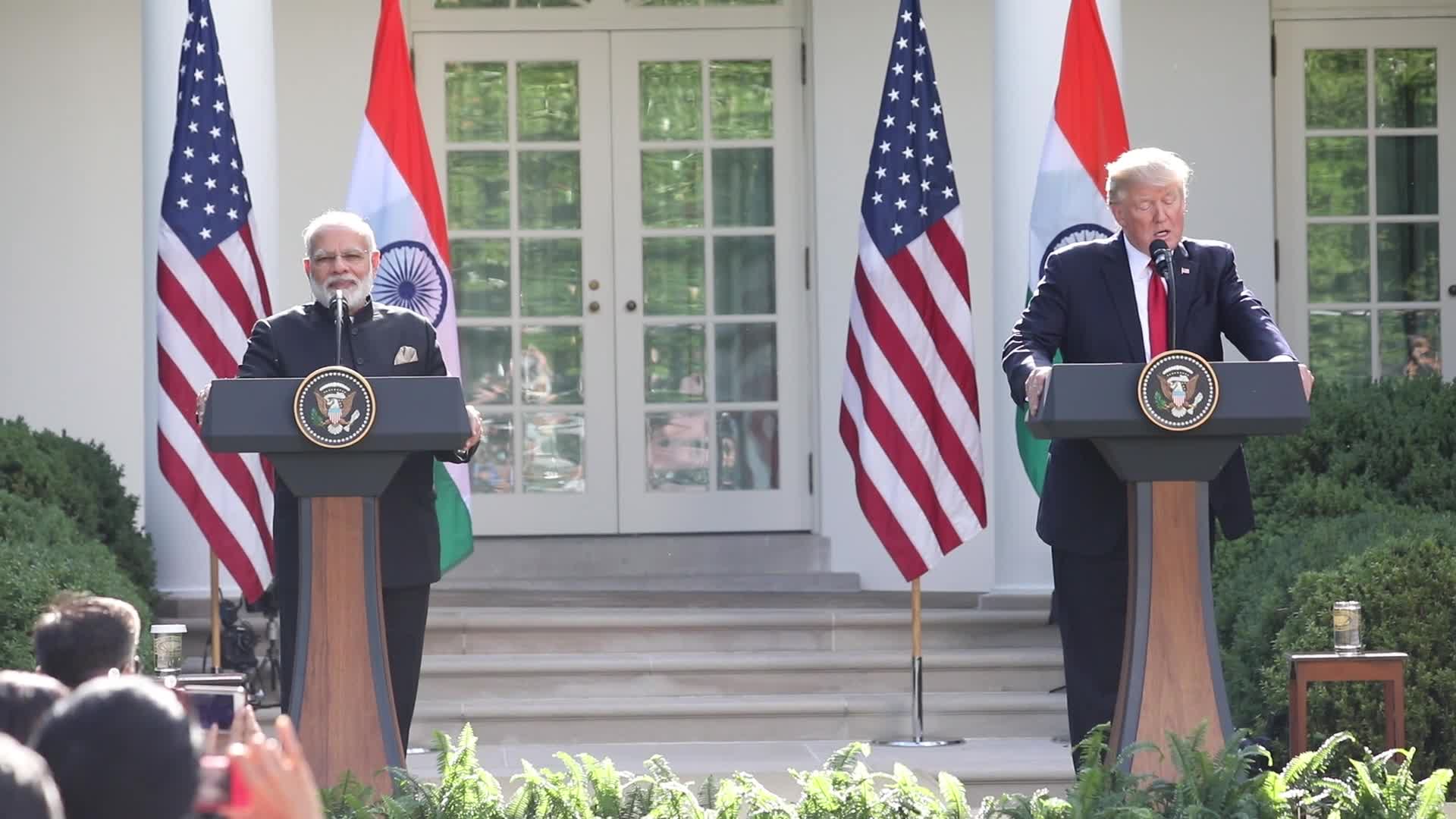 President Trump And Indian PM Modi Hold Joint Statement At White House