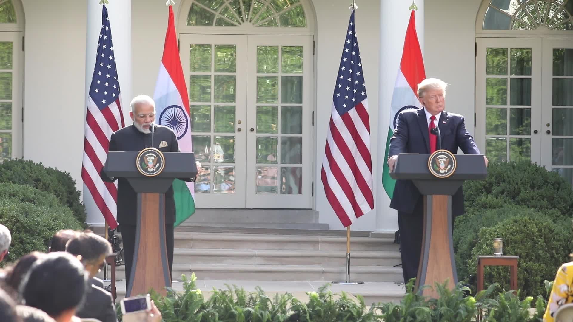 President Trump And Indian PM Modi Hold Joint Statement At White House