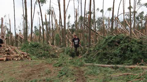 Cleaning after storms in Przyrowa