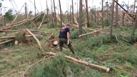 Cleaning after storms in Przyrowa