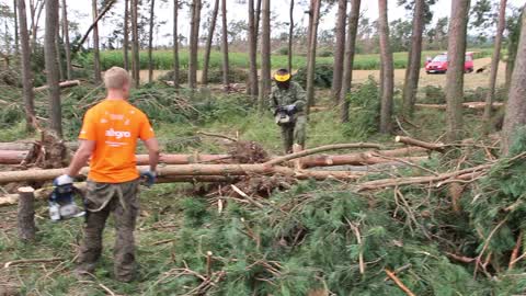 Cleaning after storms in Przyrowa