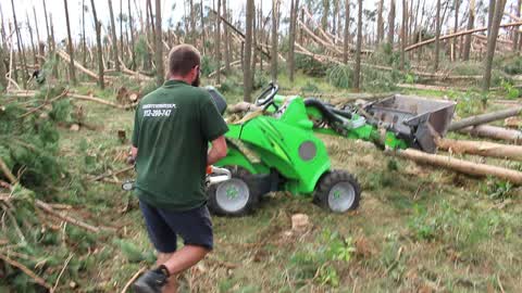 Cleaning after storms in Przyrowa