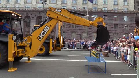 Show of excavators in Ukraine