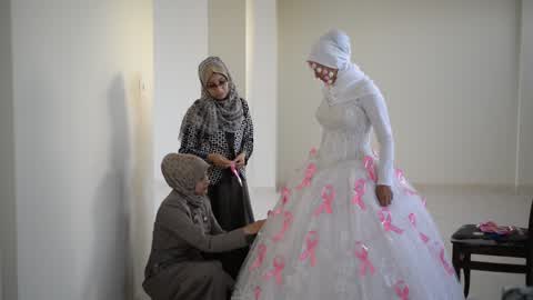 Campaigning to support cancer patients For marriage in Gaza City