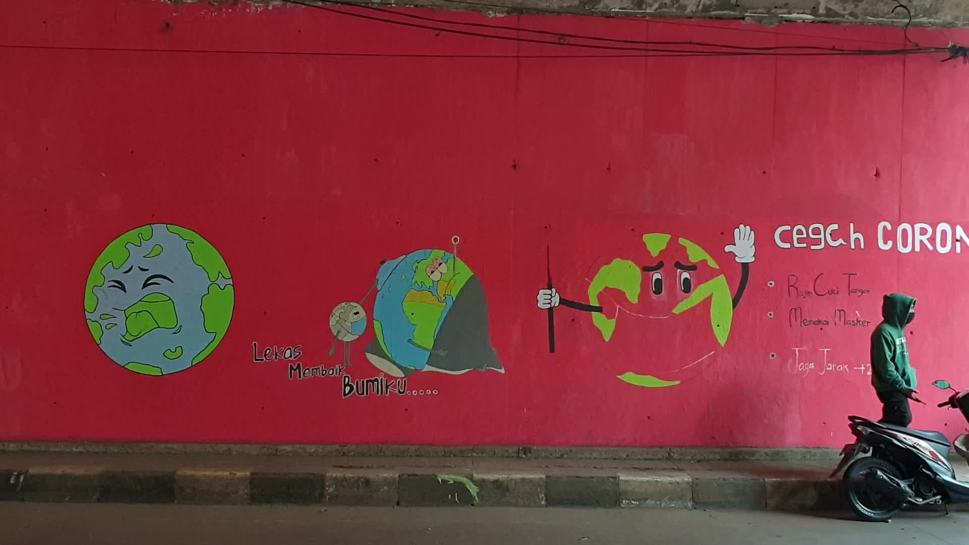 COVID-19 Mural in Jakarta, Indonesia