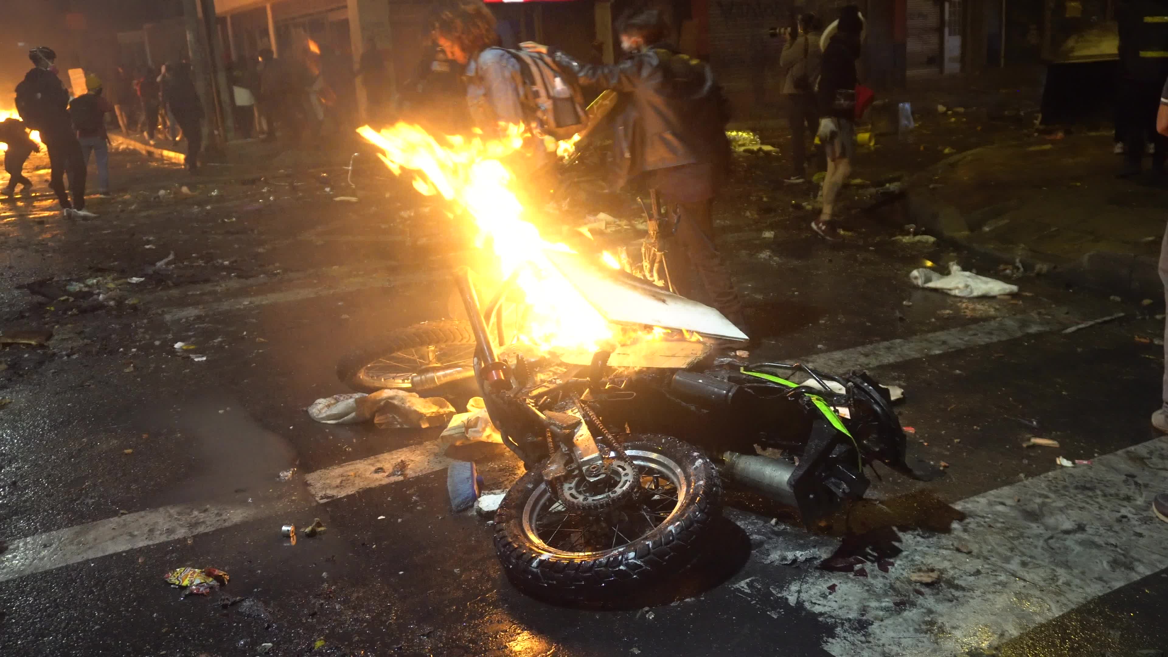 Protest in Bogota, Colombia against the death of a lawyer under police custody