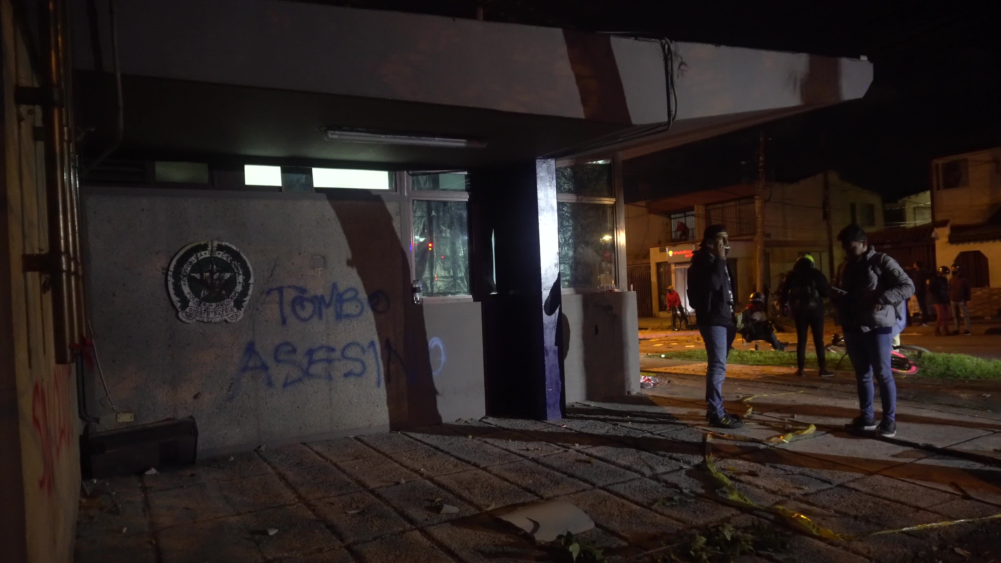 Protest in Bogota, Colombia against the death of a lawyer under police custody
