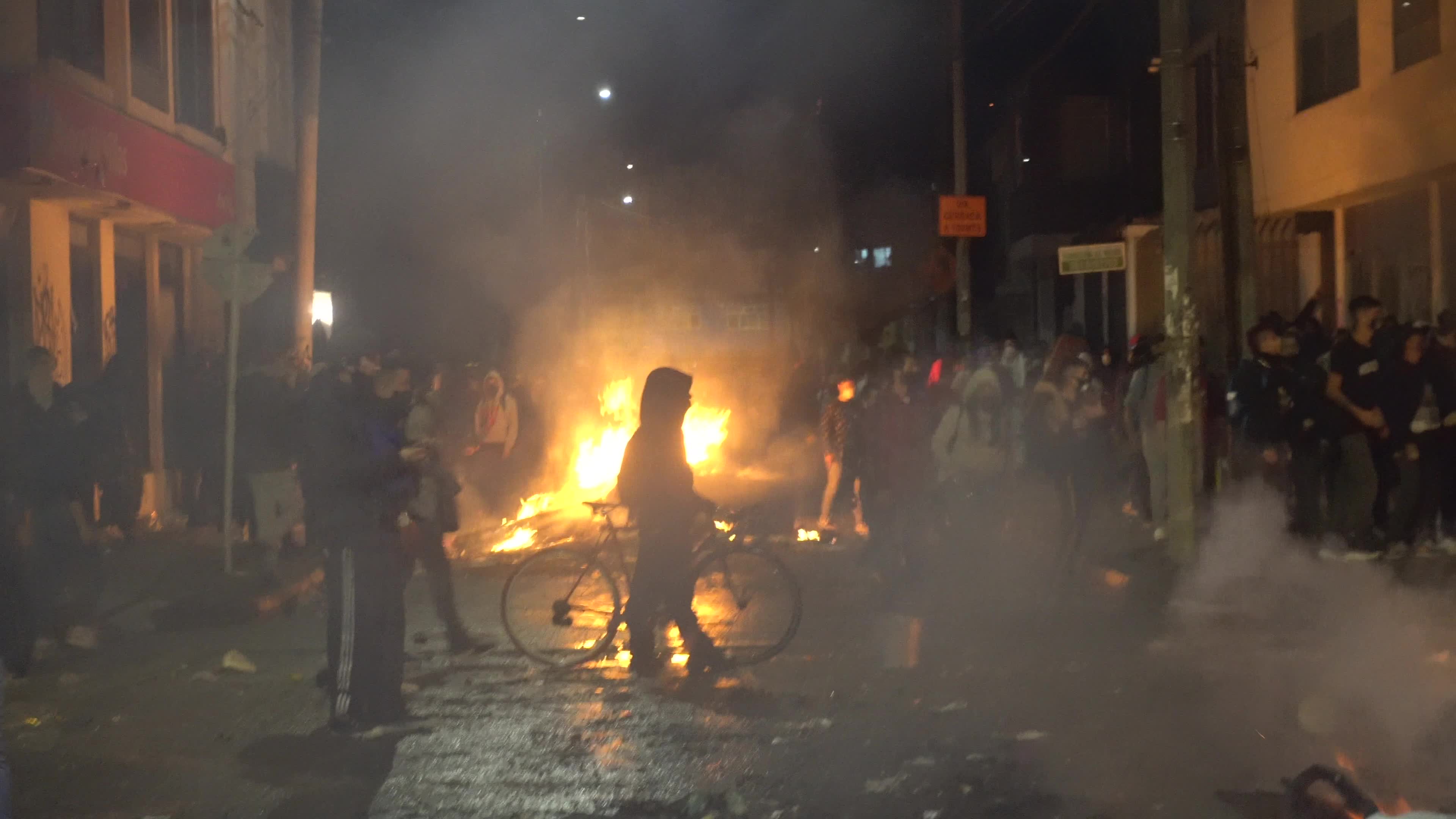 Protest in Bogota, Colombia against the death of a lawyer under police custody