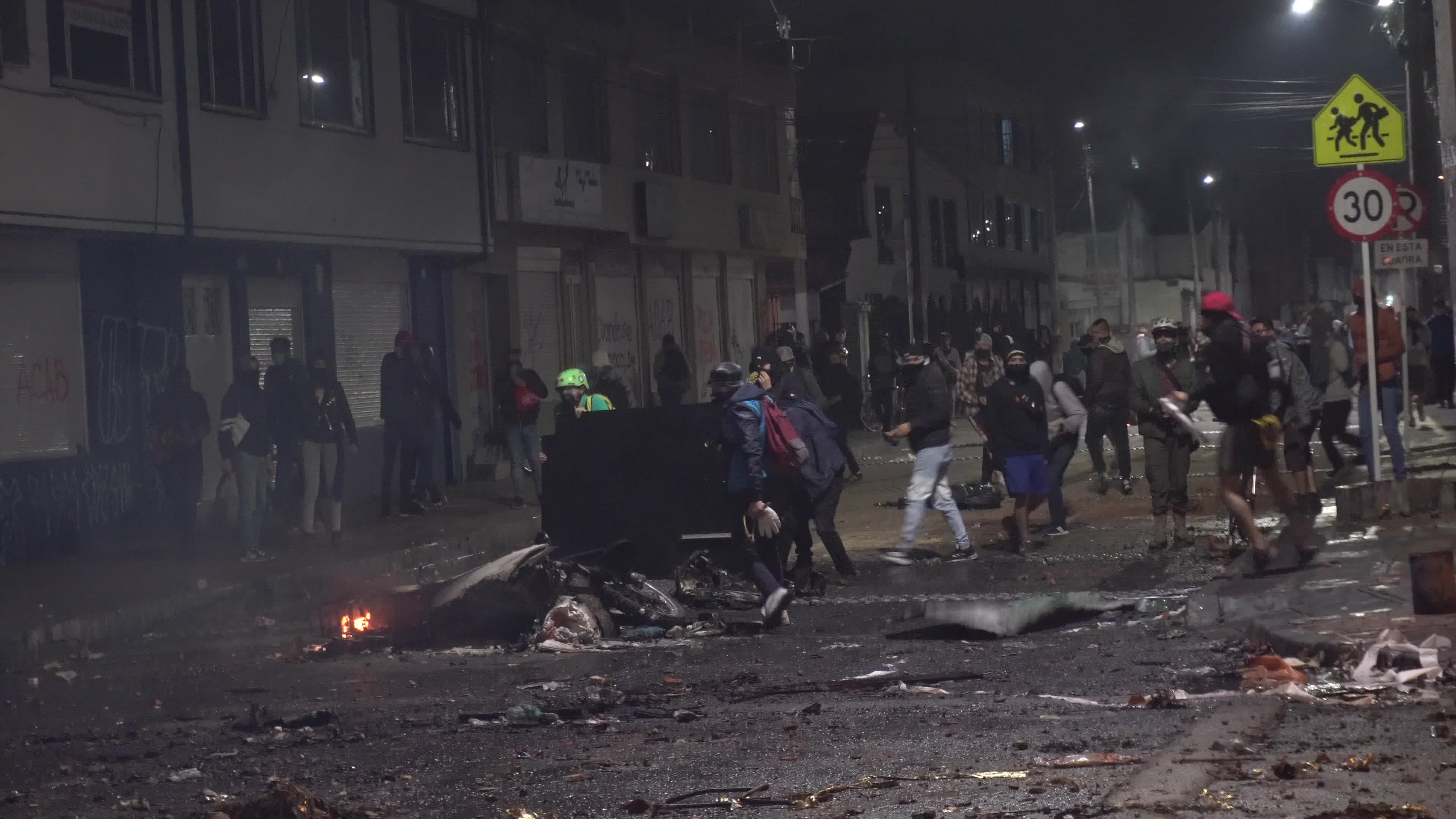 Protest in Bogota, Colombia against the death of a lawyer under police custody