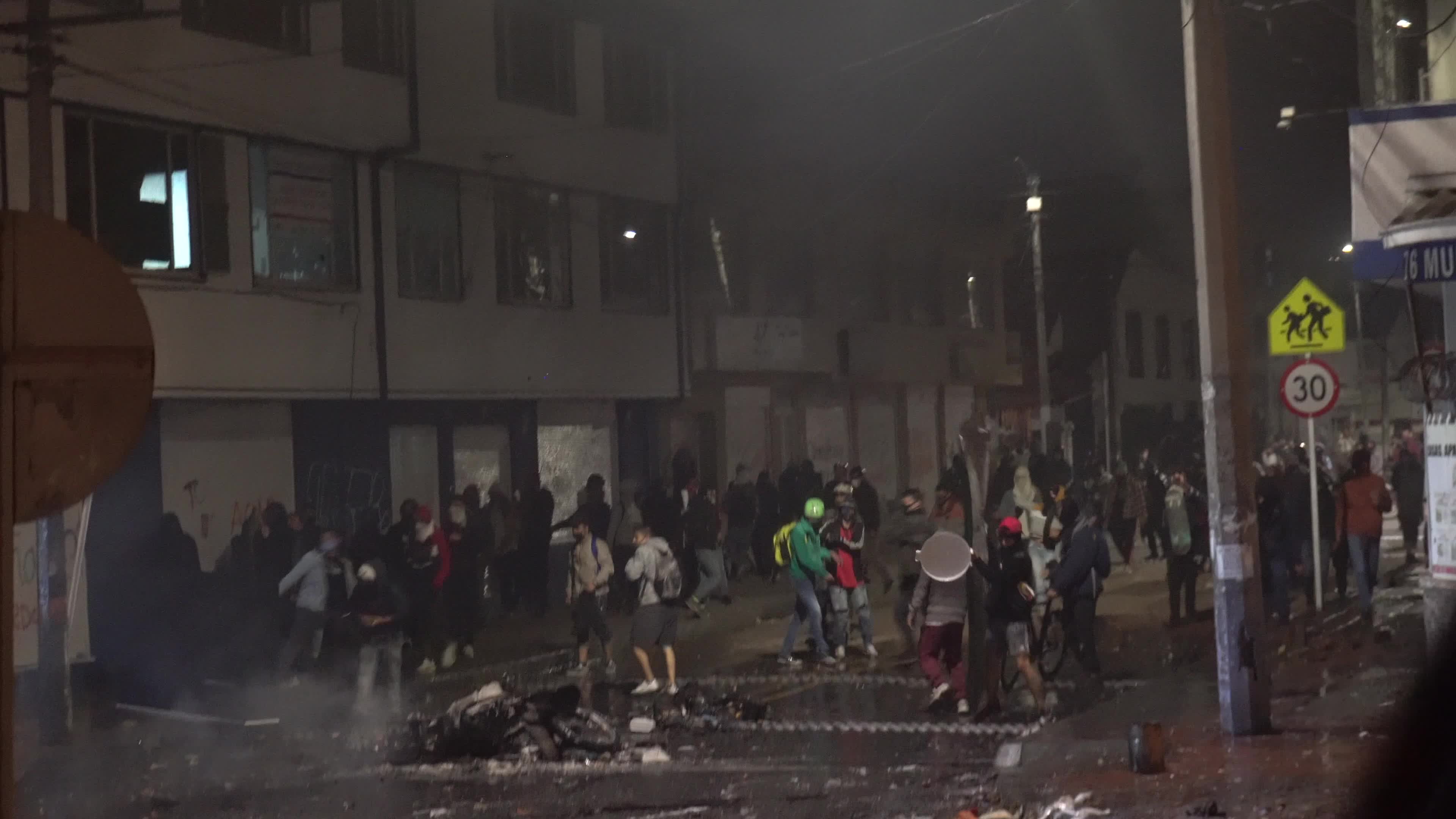 Protest in Bogota, Colombia against the death of a lawyer under police custody