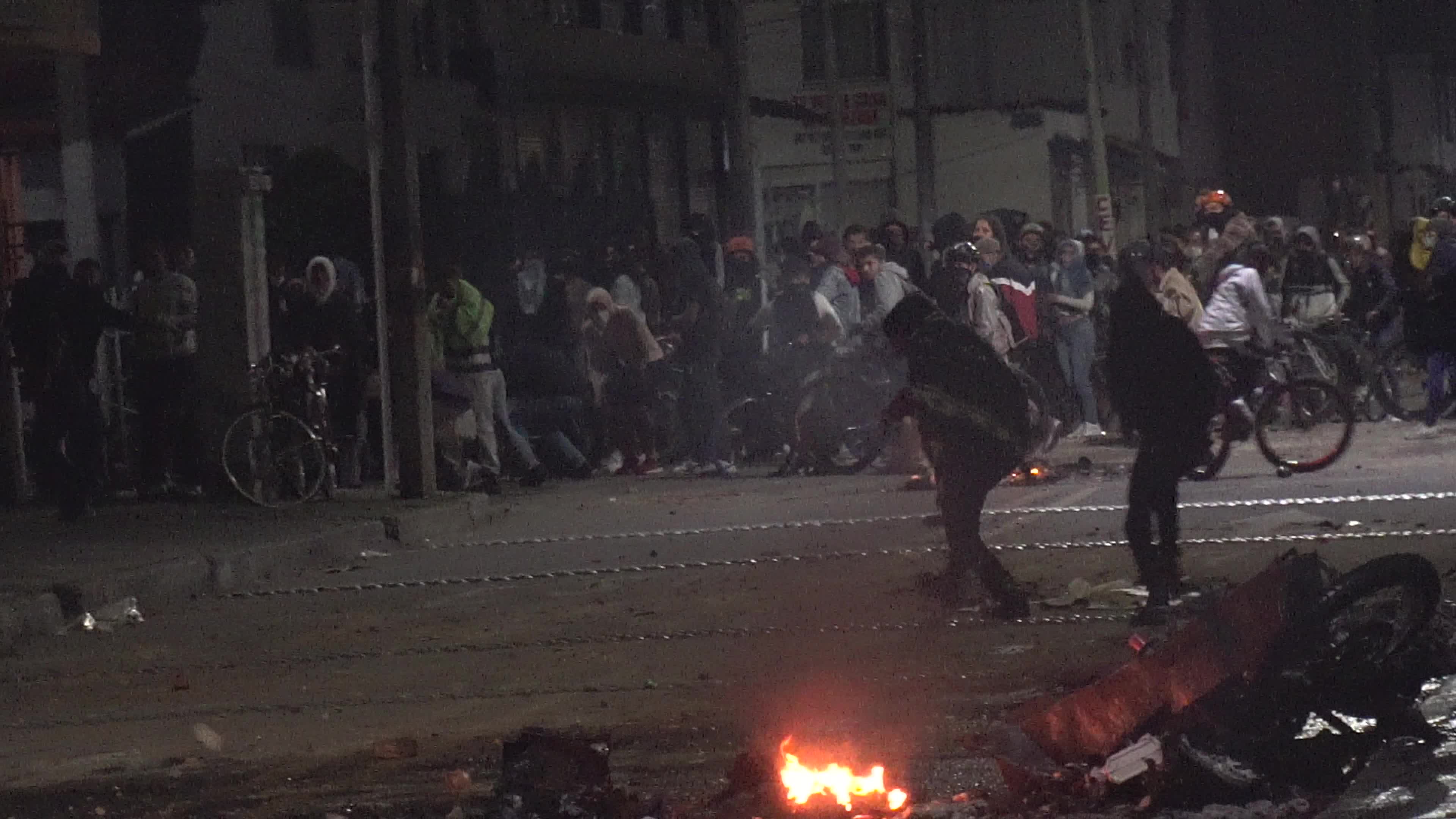Protest in Bogota, Colombia against the death of a lawyer under police custody