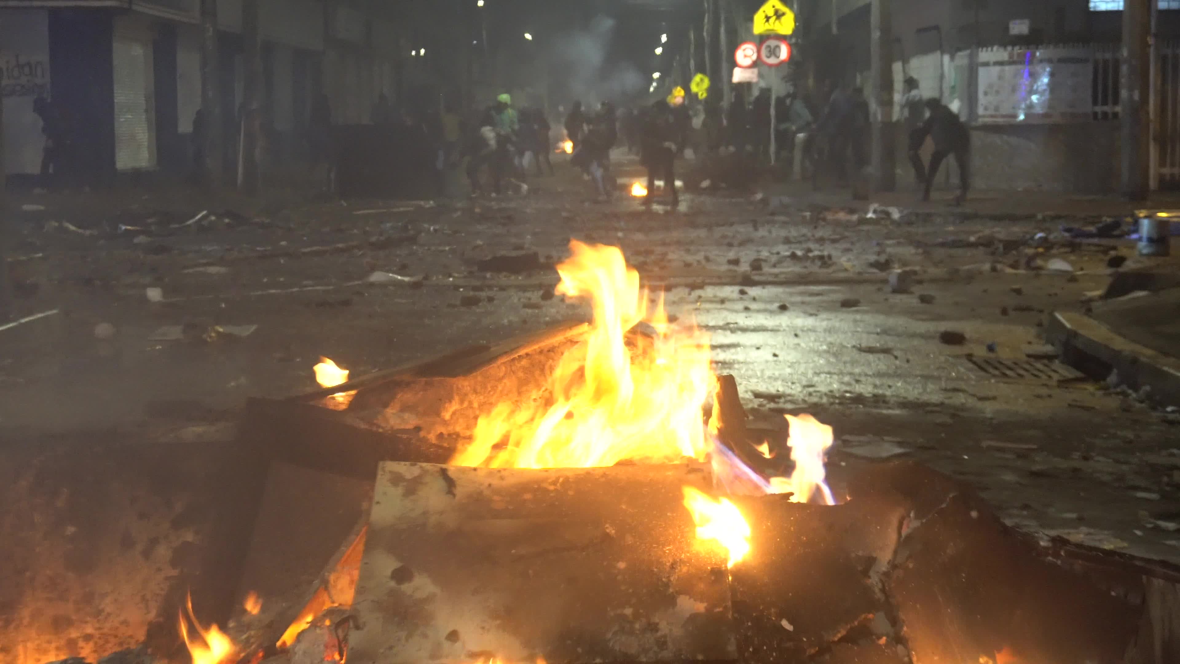 Protest in Bogota, Colombia against the death of a lawyer under police custody