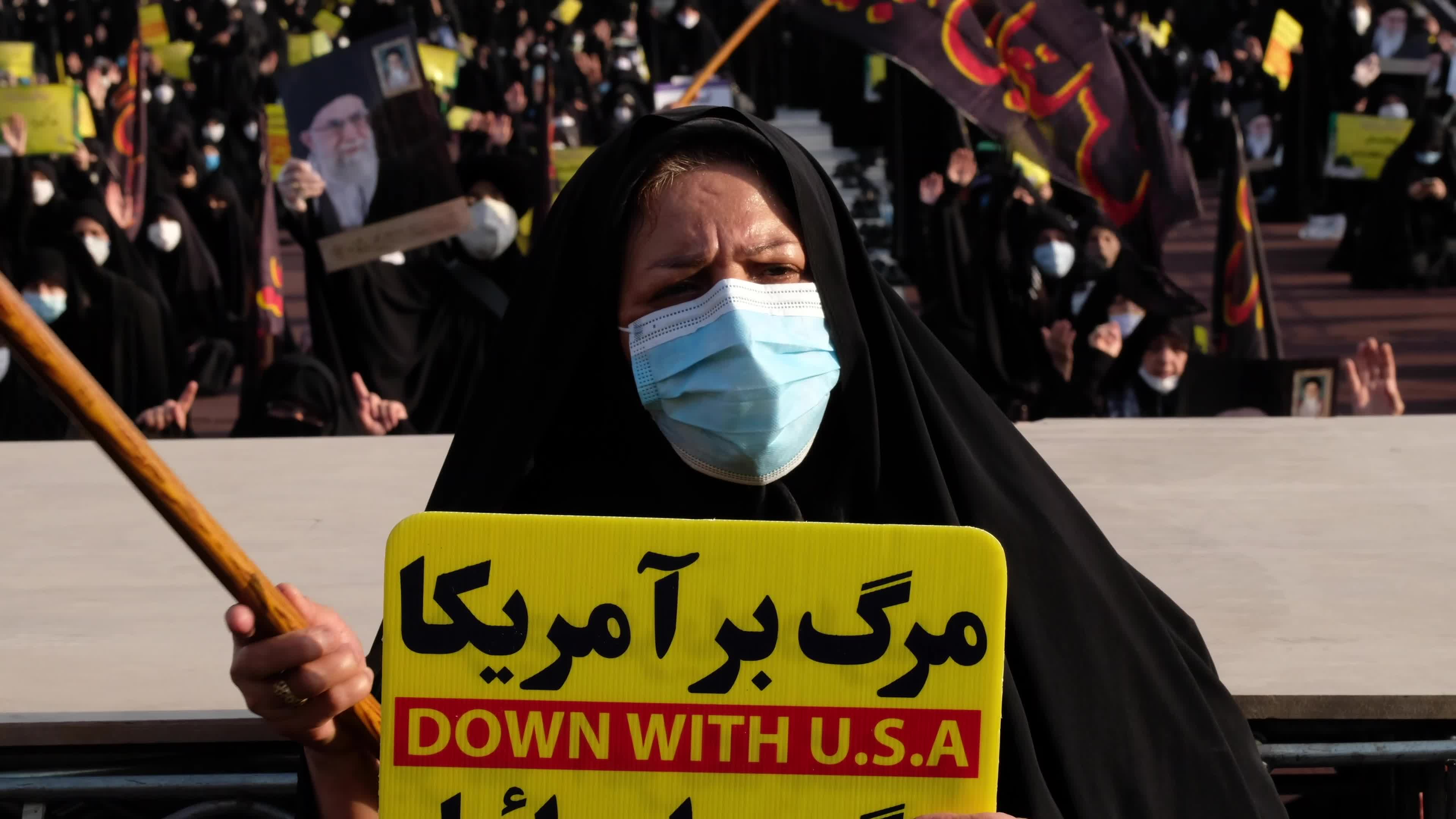 Reaction against a cartoon of Prophet Mohammad re-published by Charlie Hebdo magazine, in Tehran