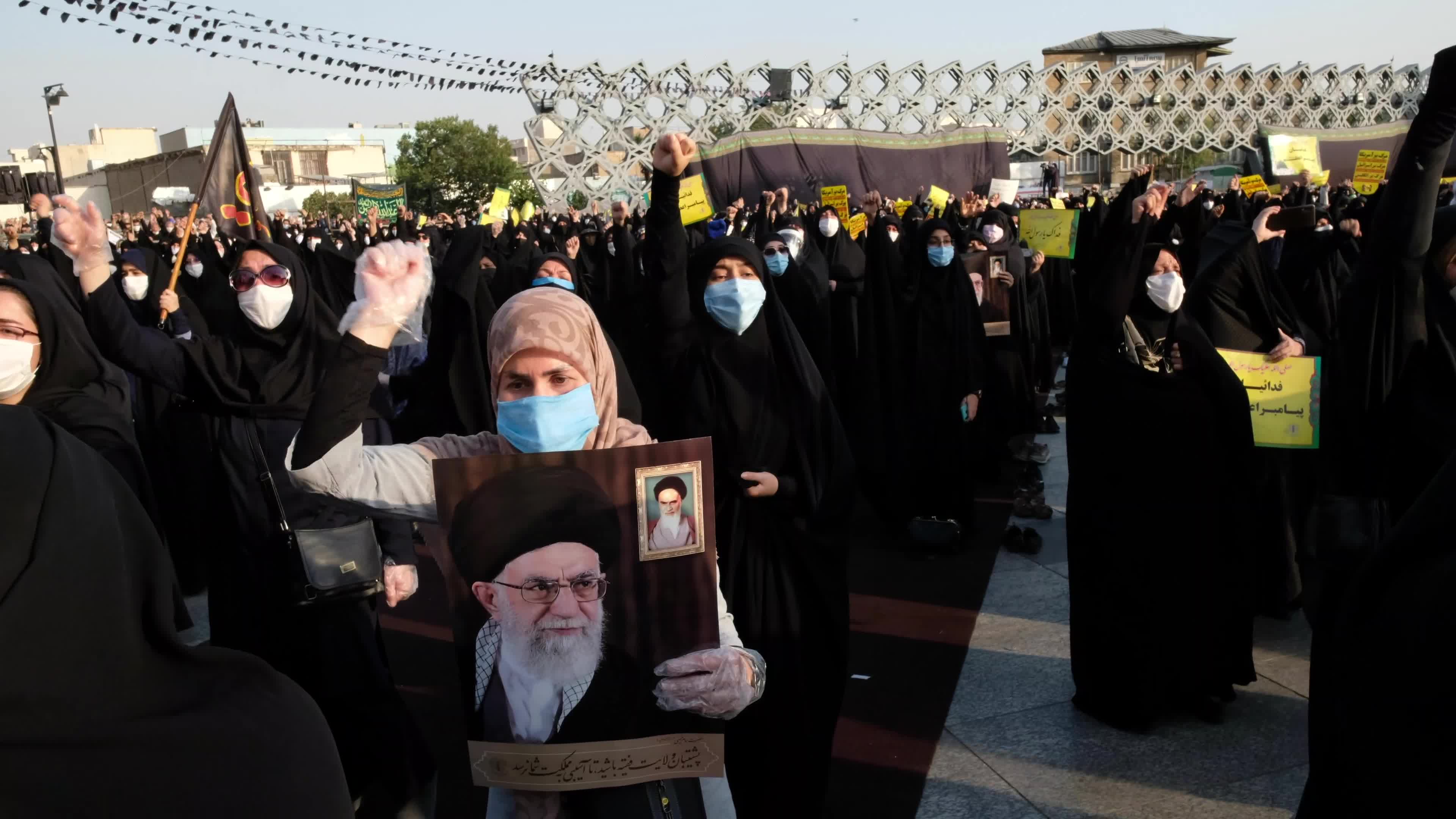 Reaction against a cartoon of Prophet Mohammad re-published by Charlie Hebdo magazine, in Tehran