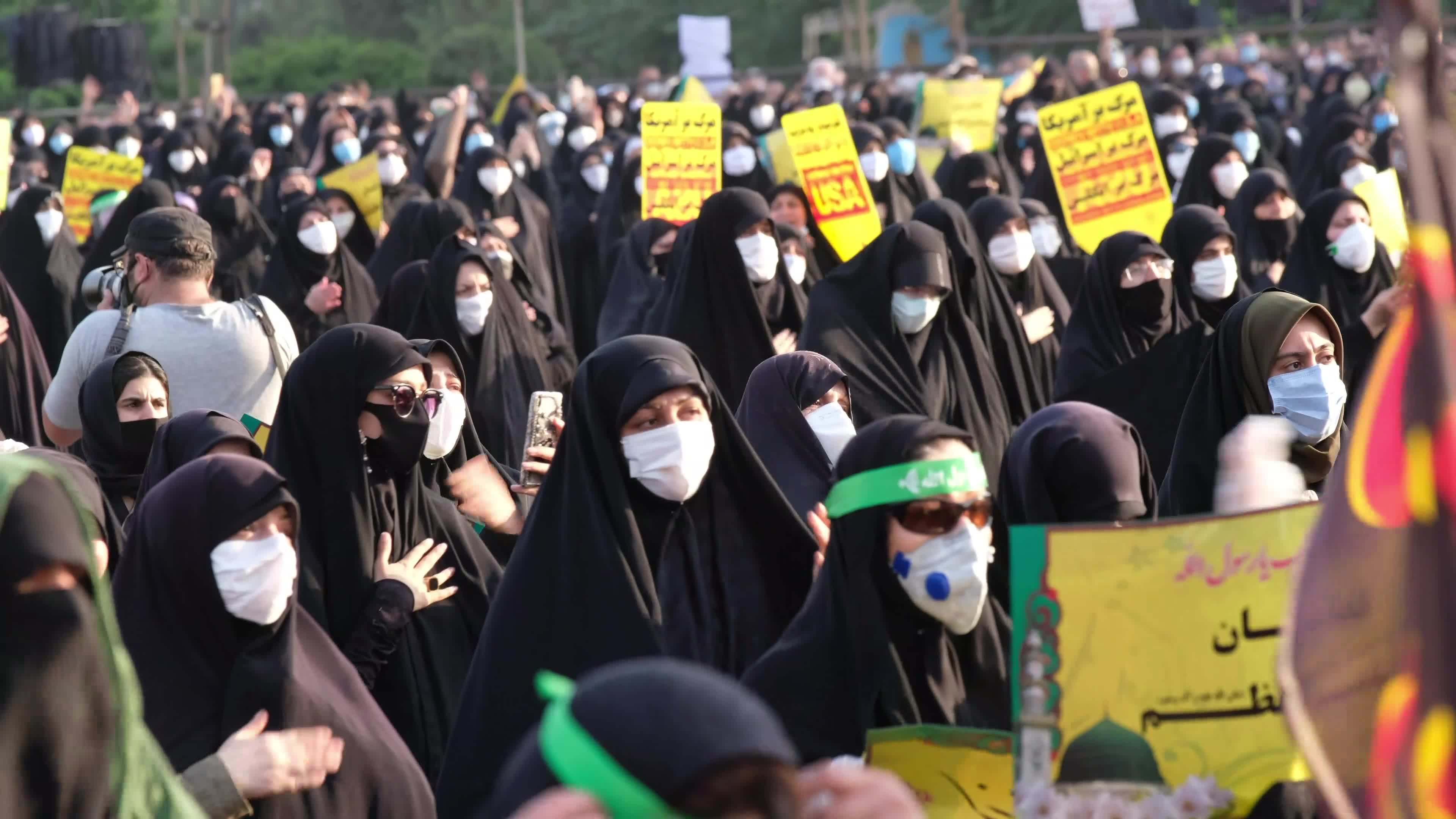 Reaction against a cartoon of Prophet Mohammad re-published by Charlie Hebdo magazine, in Tehran