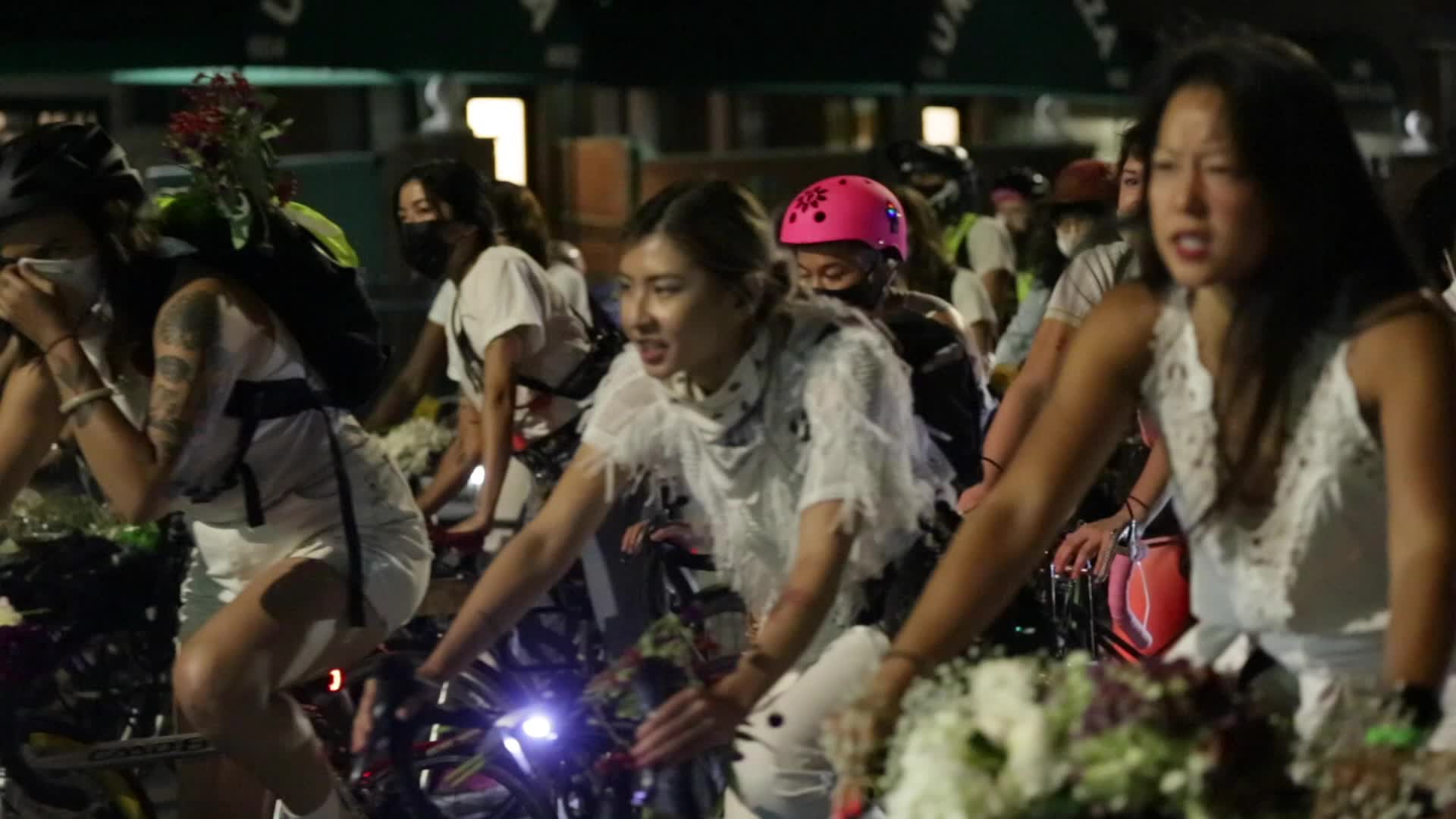 Vigil for cyclist Sarah Pitts in New York City