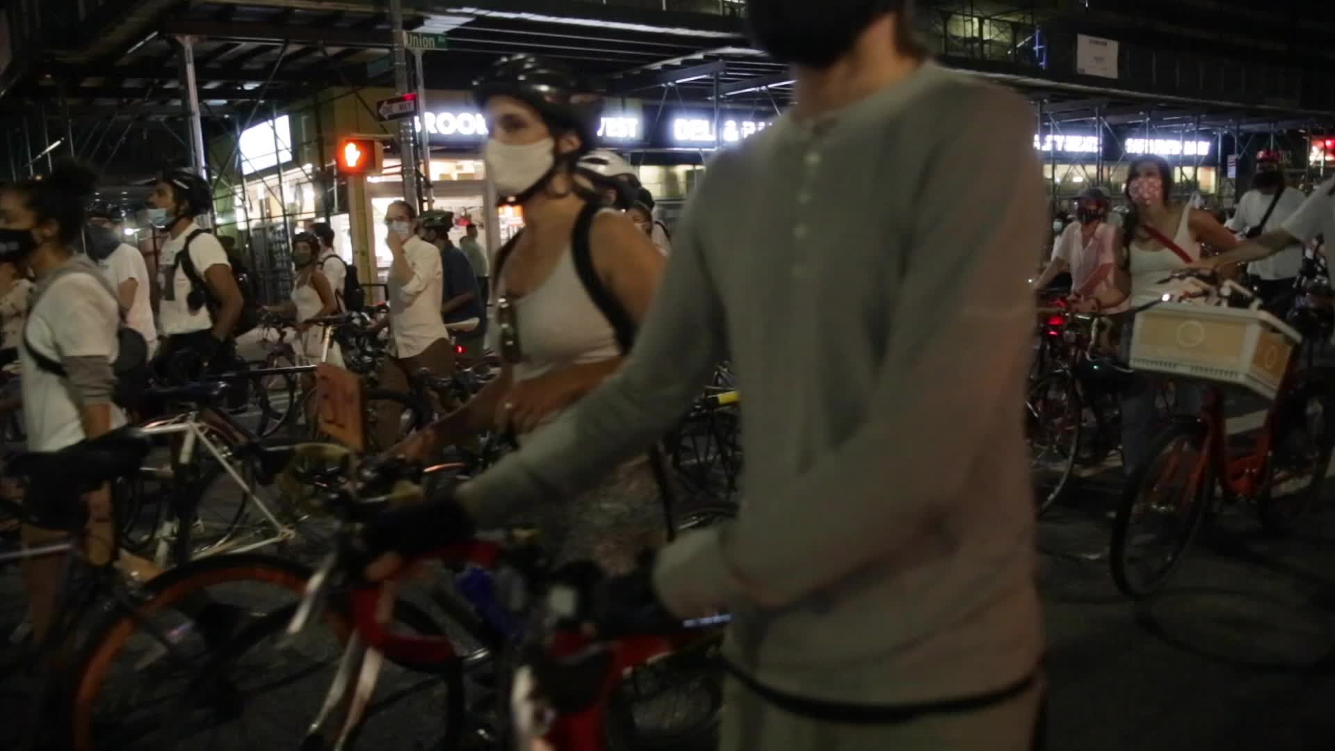Vigil for cyclist Sarah Pitts in New York City
