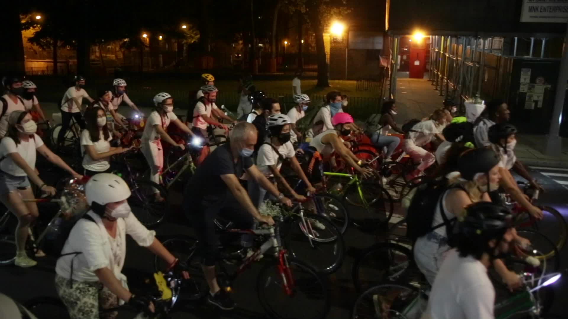 Vigil for cyclist Sarah Pitts in New York City