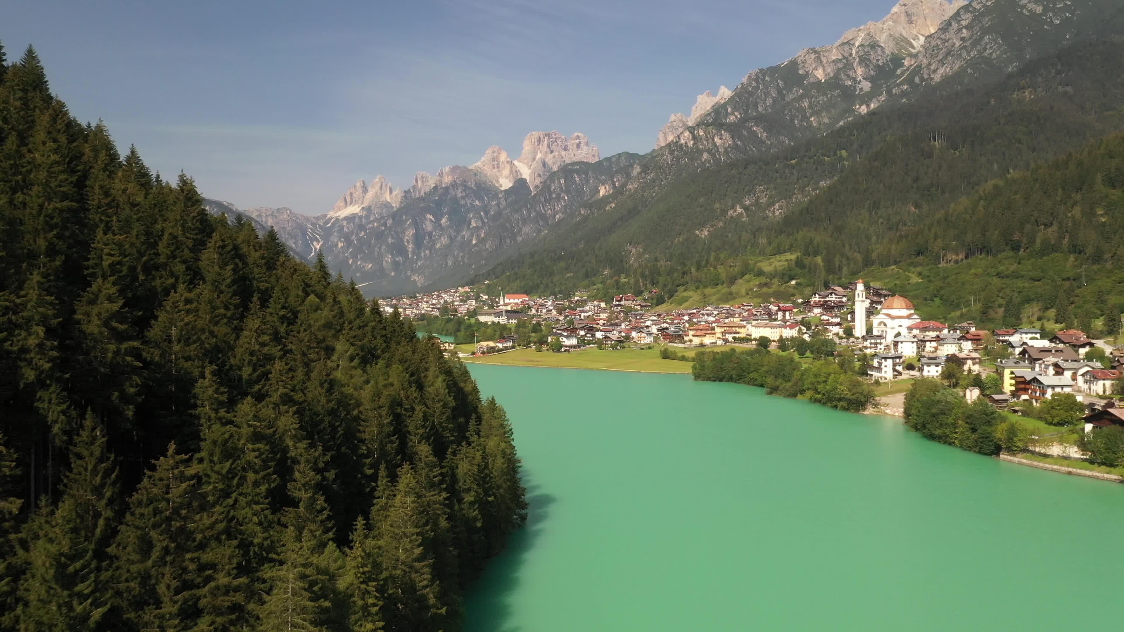 Drone View Of Auronzo Di Cadore