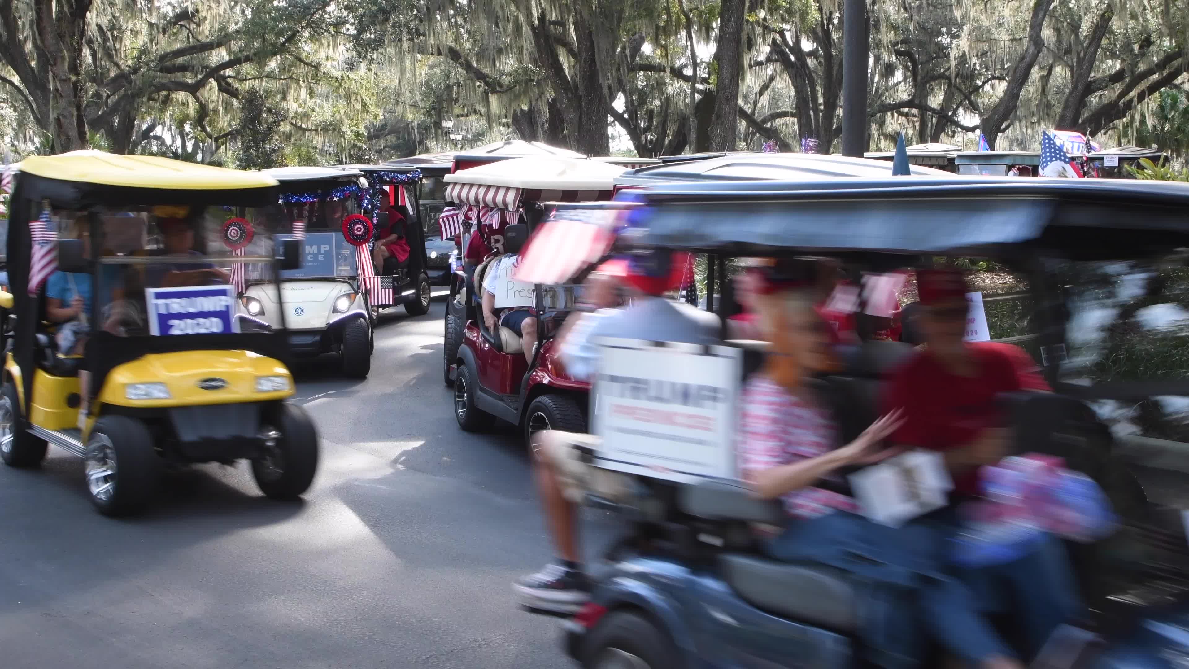 Trump Supporters Hold Golf Cart Parade in The Villages, Florida
