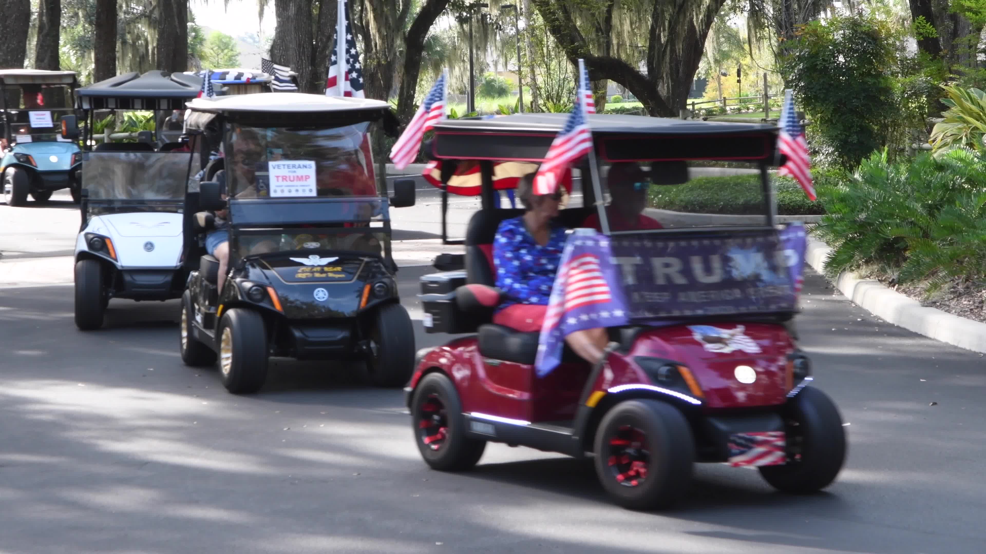 Trump Supporters Hold Golf Cart Parade in The Villages, Florida