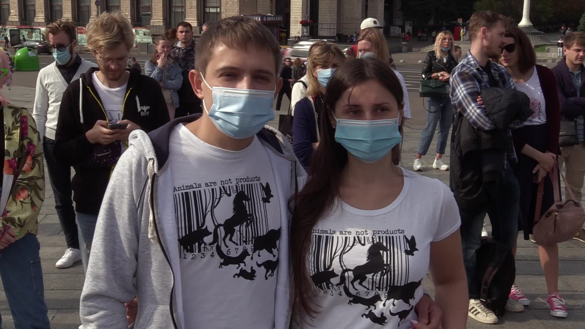 Animal rights supporters rally to the World Animal Day in Kyiv