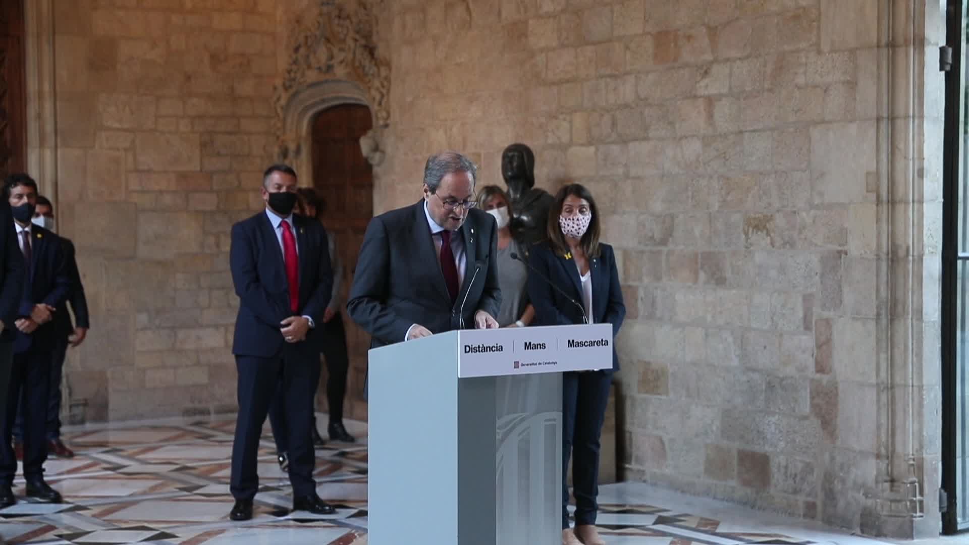 Institutional declaration of Quim Torra after his inhabilitation