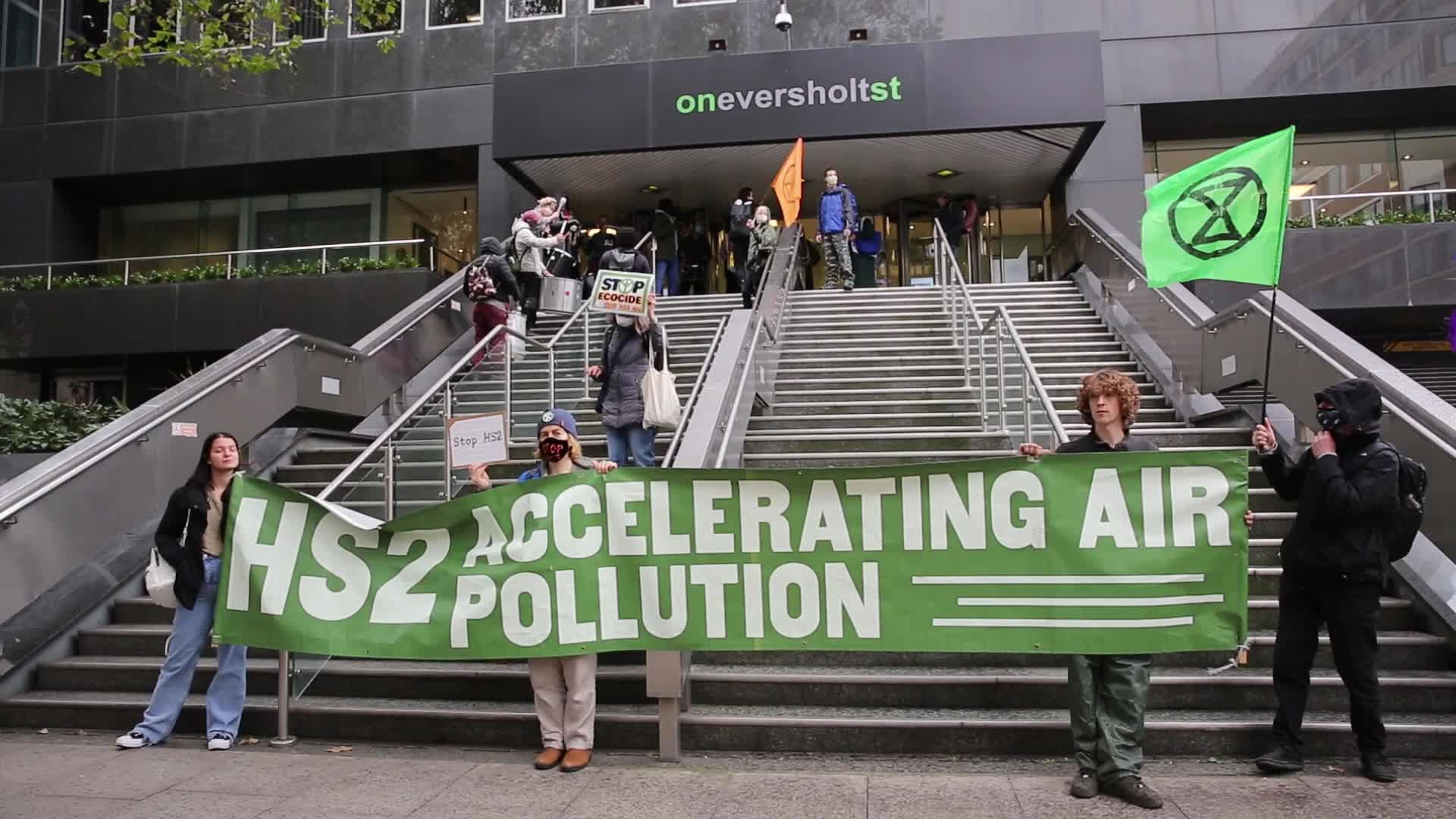 Protest agains HS2 construction in London