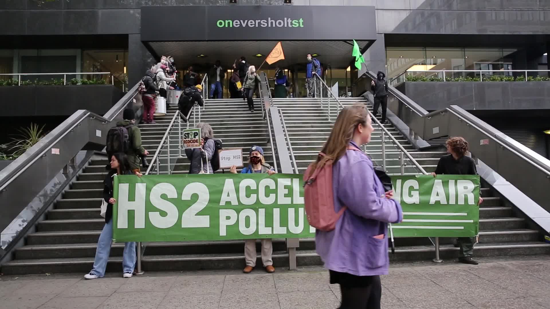 Protest agains HS2 construction in London