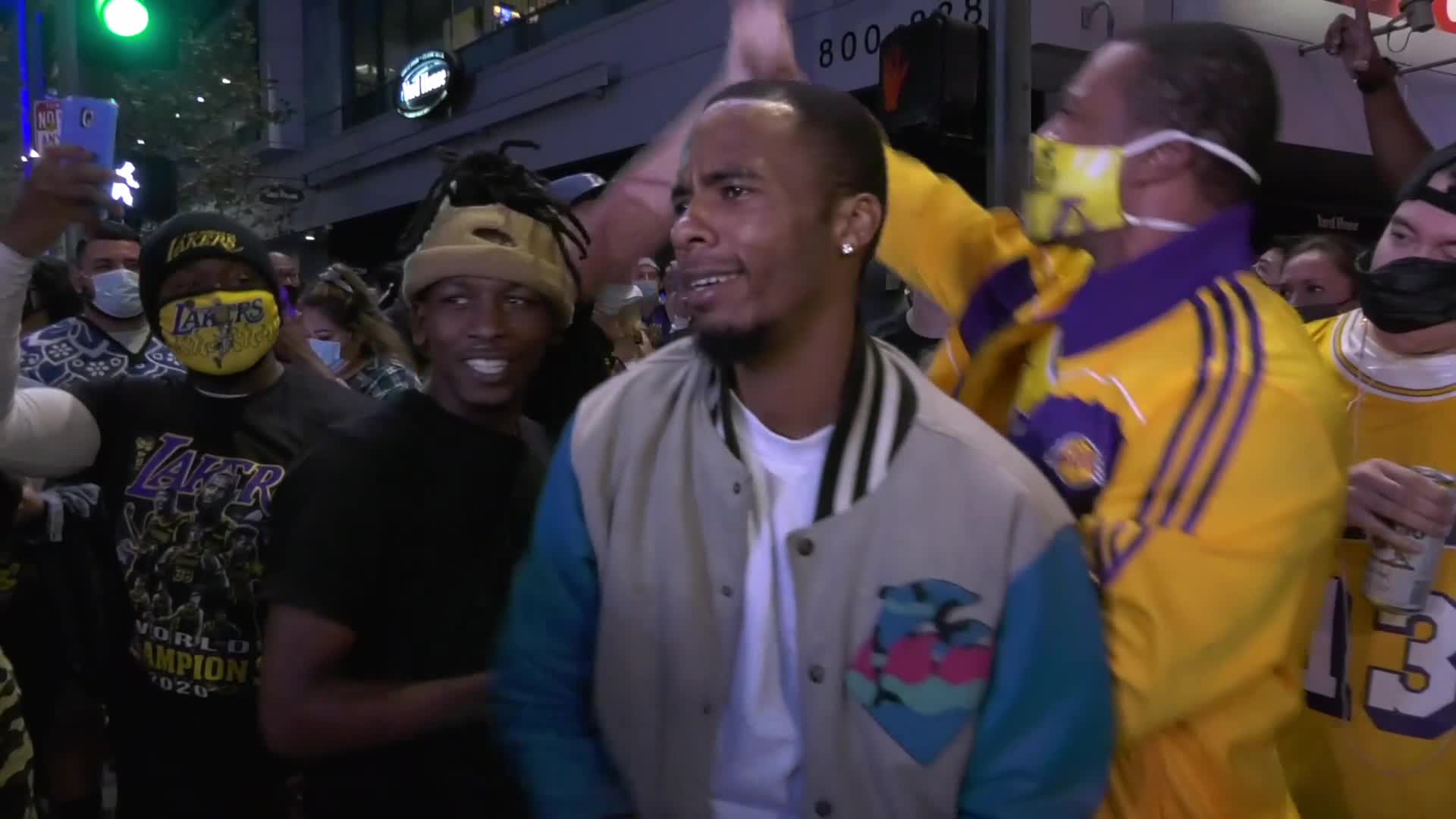 Lakers fans celebrate championship win 2020 chanting Kobe at Staples Center