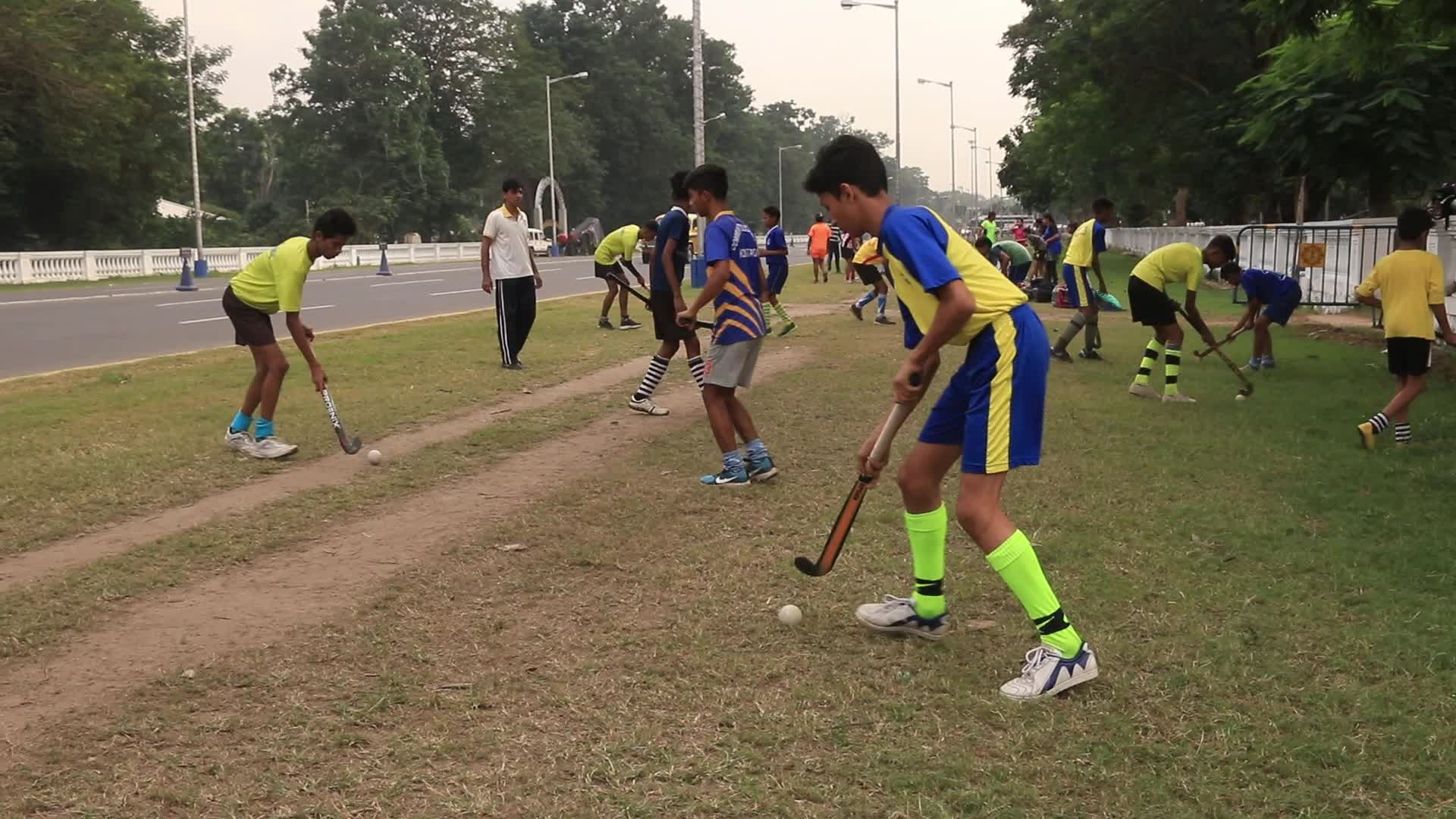 Hockey players in Kolkata amid the Covid-19 pandemic