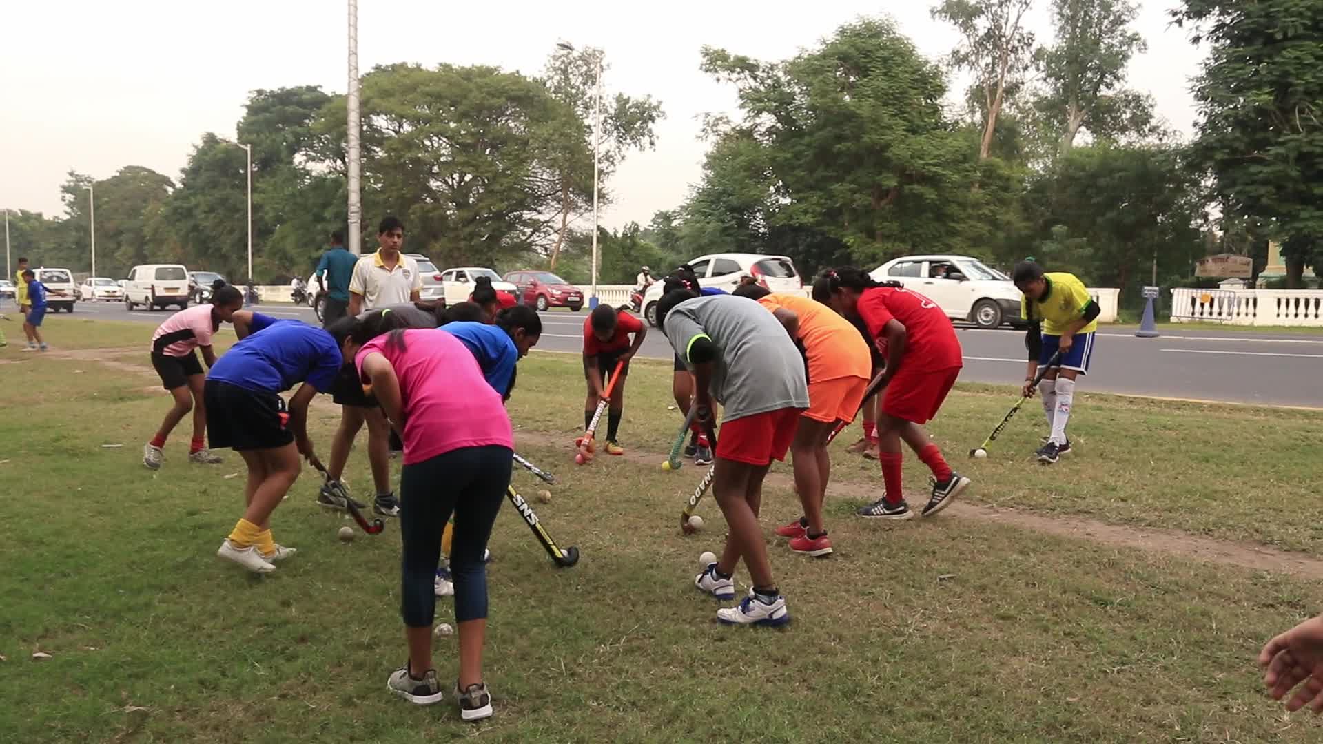 Hockey players in Kolkata amid the Covid-19 pandemic