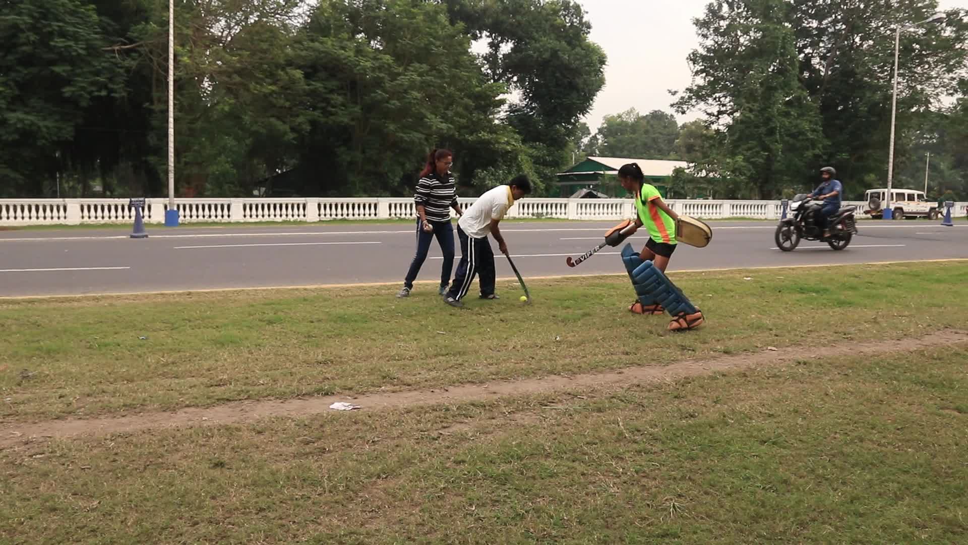 Hockey players in Kolkata amid the Covid-19 pandemic