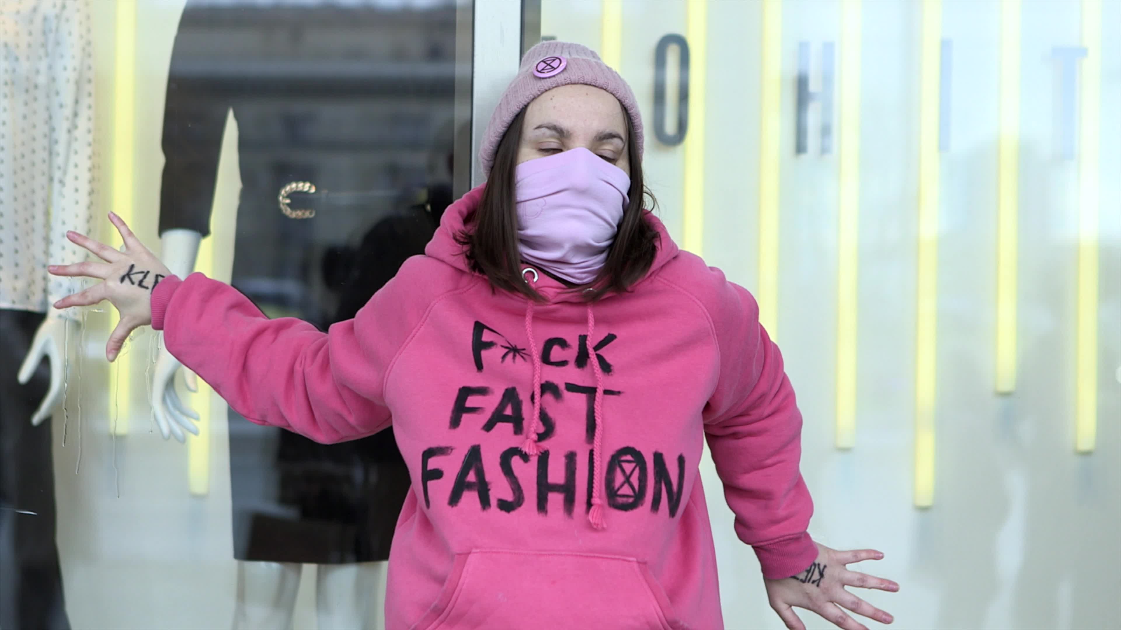Extinction Rebellions protest fast fashion on Black Friday