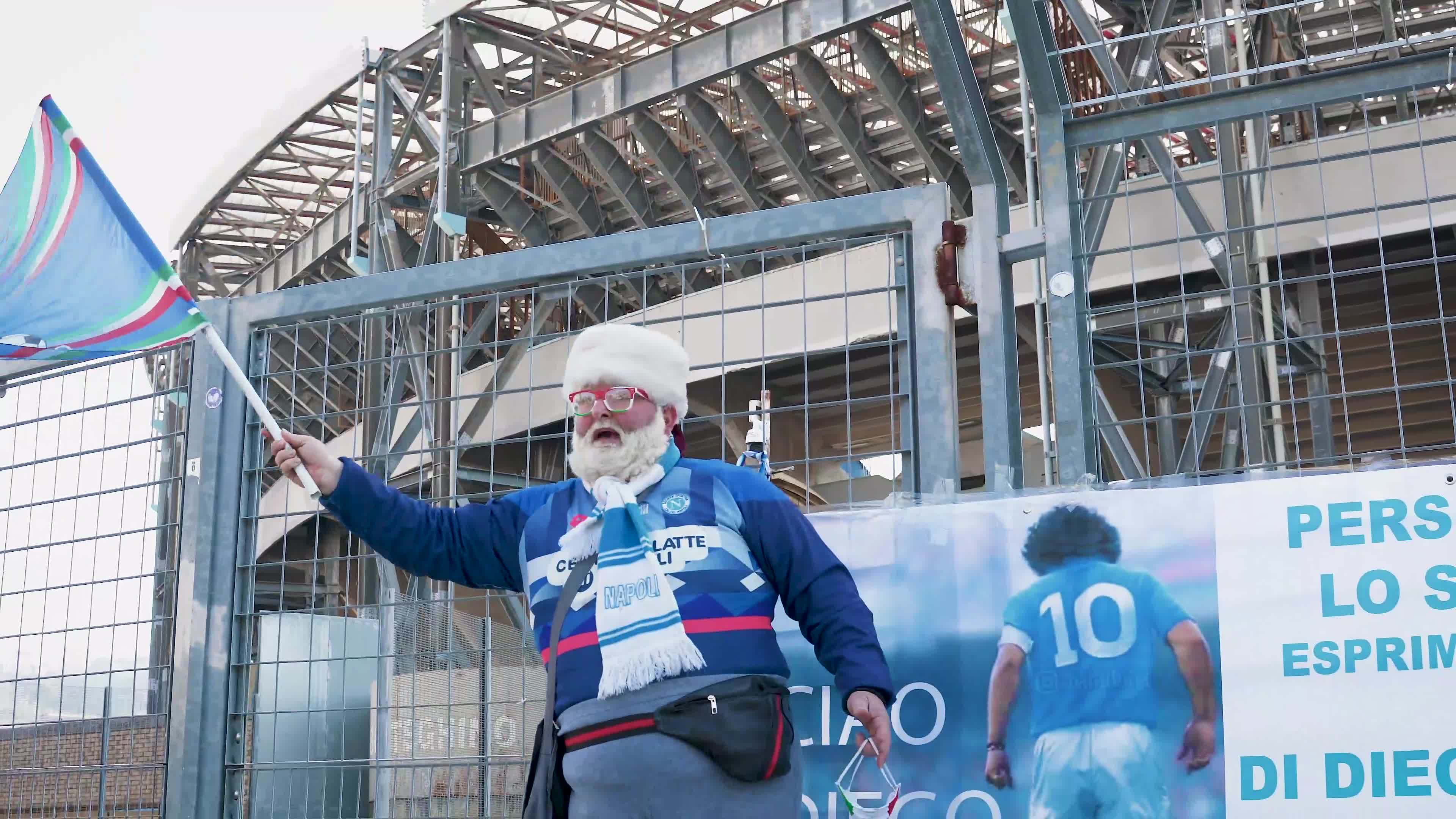 Maradona's fans bring homage to the soccer superstar in Naples