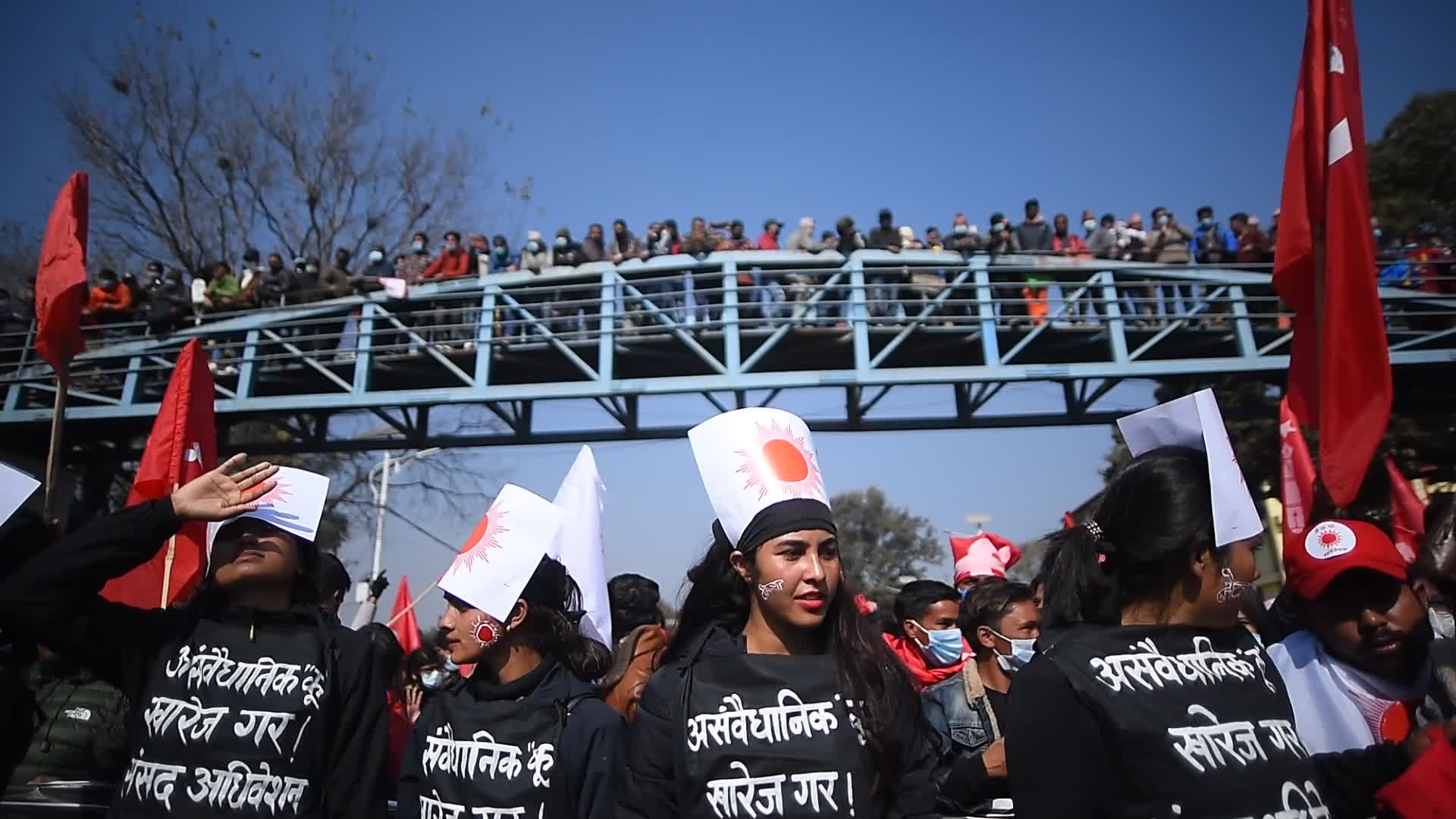 Dahal-Nepal faction protest Nationwide against House dissolution