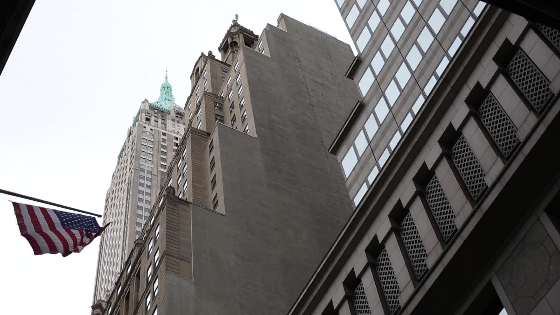 Flag Waving Wall Street